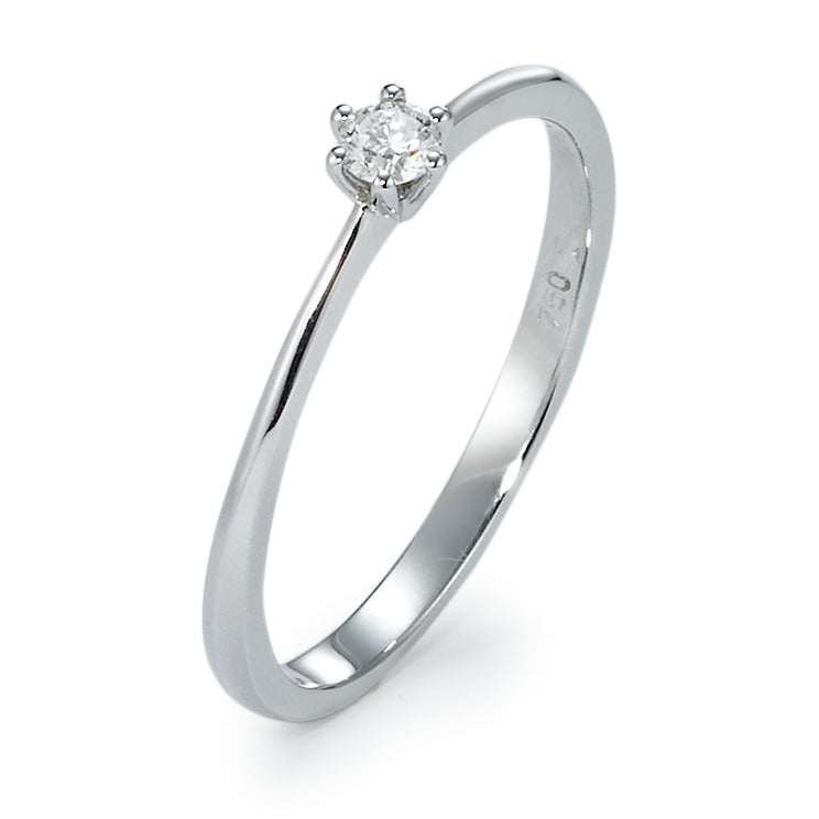 Solitaire ring 18k White Gold Diamond 0.11 ct, w-si