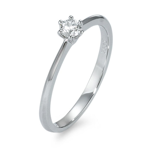 Solitaire ring 18k White Gold Diamond 0.15 ct, w-si