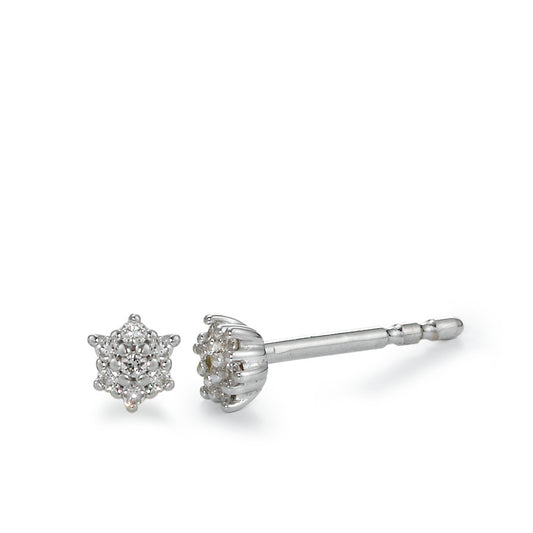 Stud earrings 18k White Gold Diamond White, 0.06 ct, 14 Stones, brilliant, w-si Ø3.5 mm