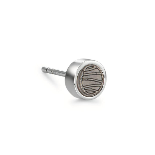 Single stud earring Stainless steel IP coated Ø6 mm