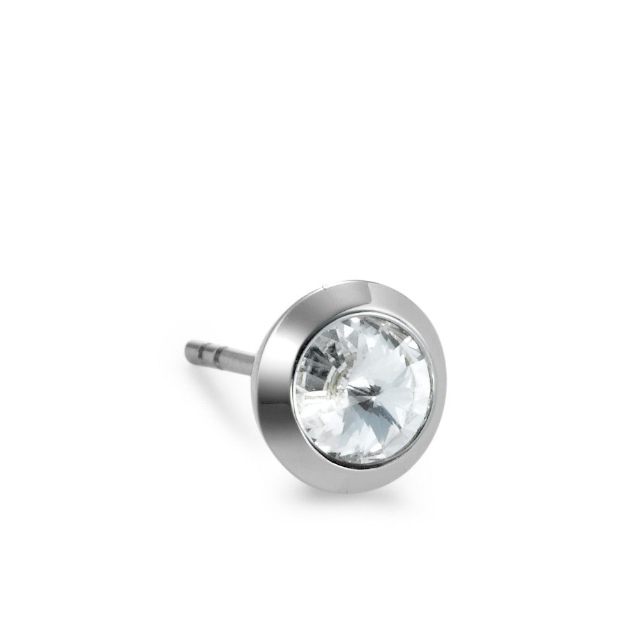 Single stud earring Stainless steel Zirconia Ø8.5 mm