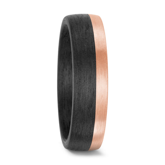 Wedding Ring 14k Rose Gold, Carbon