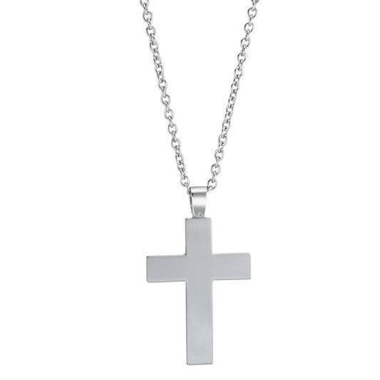 Necklace with pendant Stainless steel Cross 55 cm