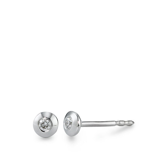 Stud earrings 14k White Gold Diamond 0.05 ct, 2 Stones, w-si Ø4 mm