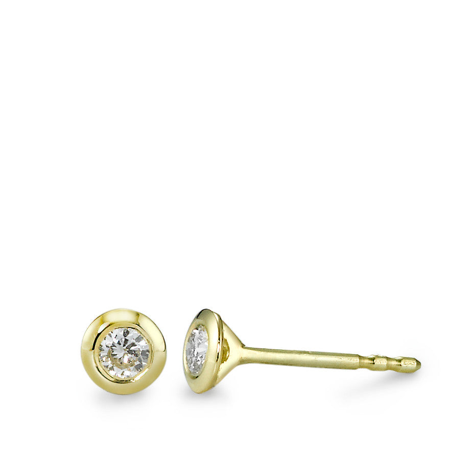 Stud earrings 14k Yellow Gold Diamond 0.15 ct, 2 Stones, w-si Ø4 mm