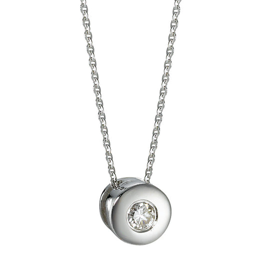 Necklace with pendant 14k White Gold Diamond 0.05 ct, w-si 42 cm Ø5 mm