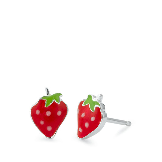 Stud earrings Silver Enameled