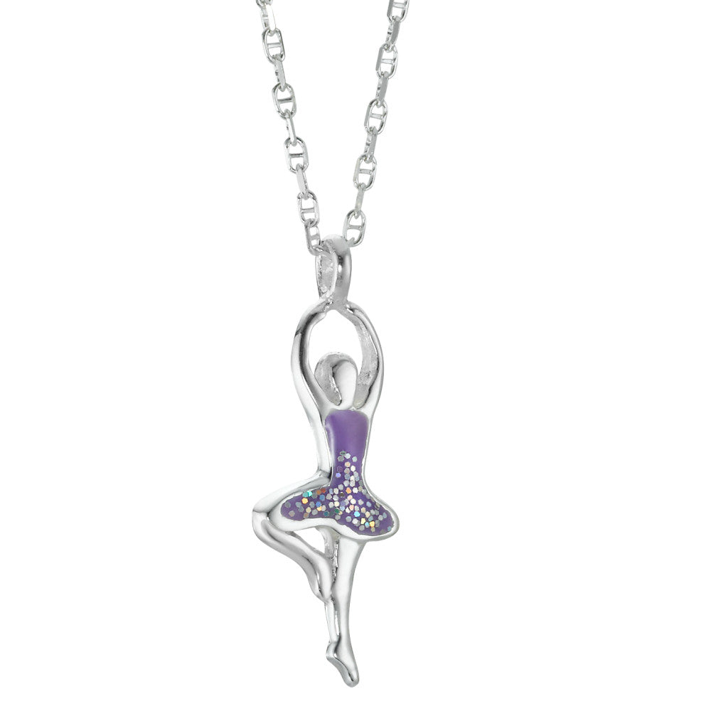 Necklace with pendant Silver Lacquered Ballet 36 cm