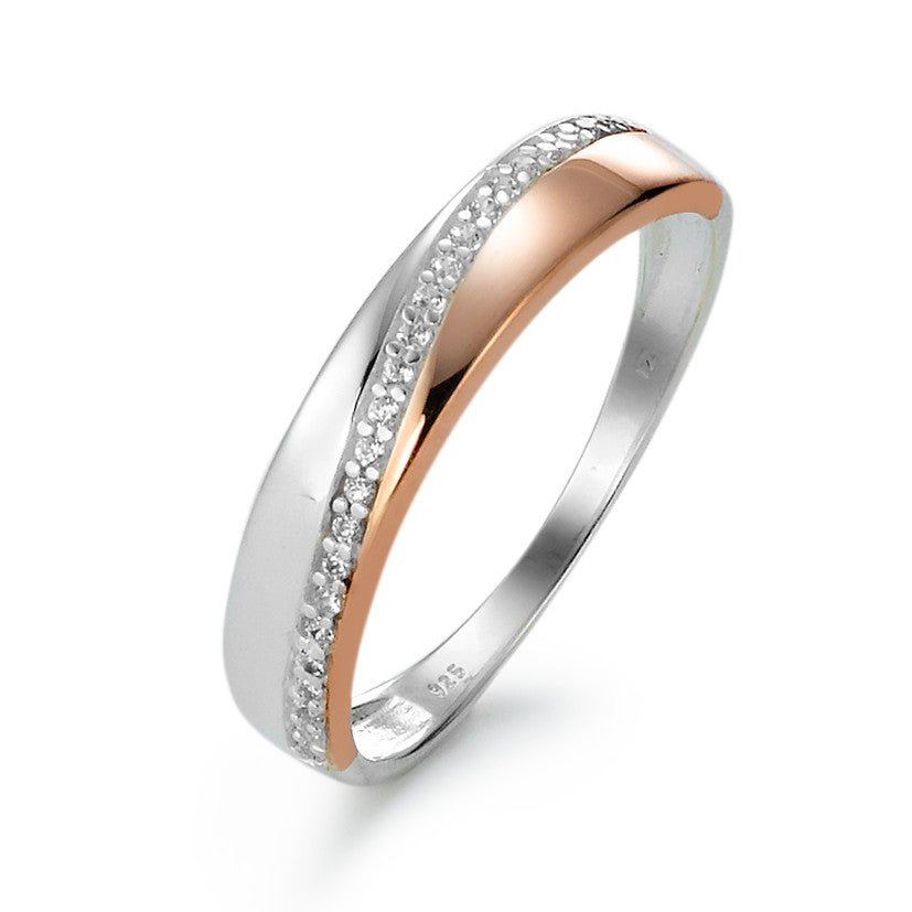 Ring Silver Zirconia Rose Gold plated