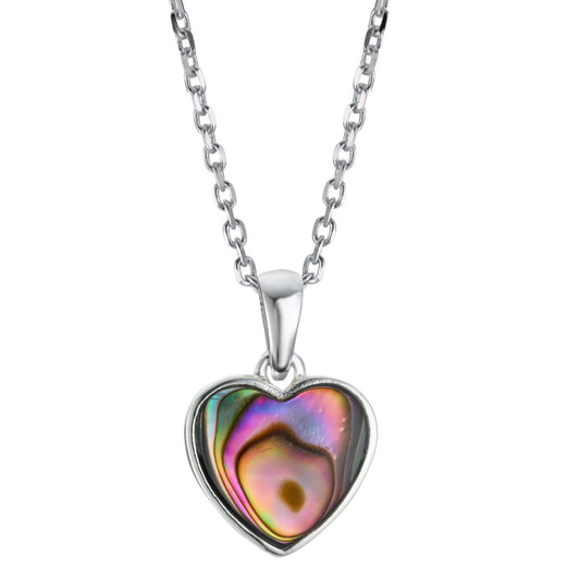 Necklace with pendant Silver Abalone Heart 36-38 cm Ø12 mm