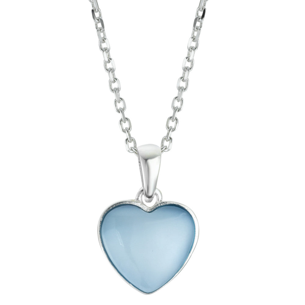 Necklace with pendant Silver Mother of pearl Heart 36-38 cm Ø12 mm