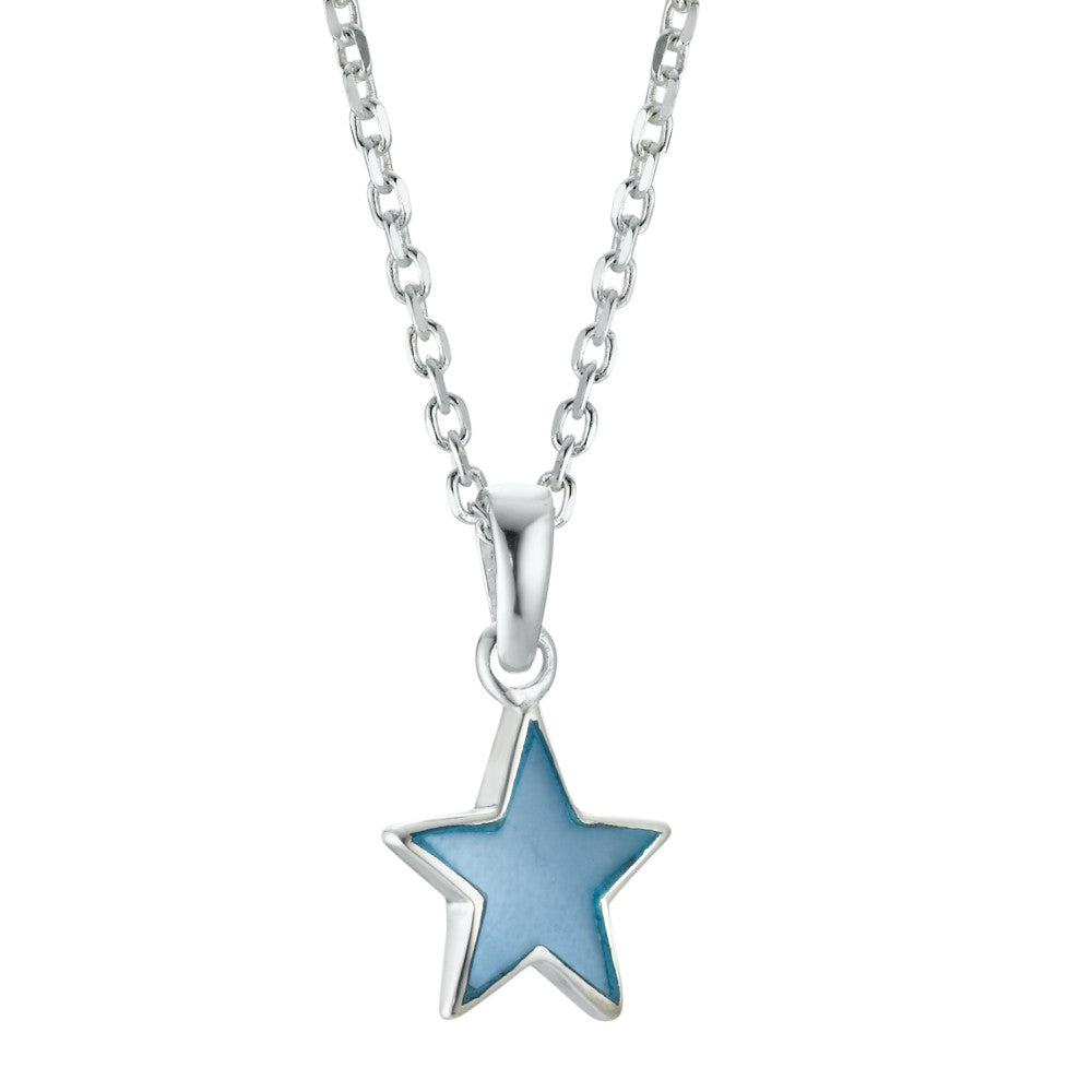 Necklace with pendant Silver Mother of pearl Star 36-38 cm Ø10 mm