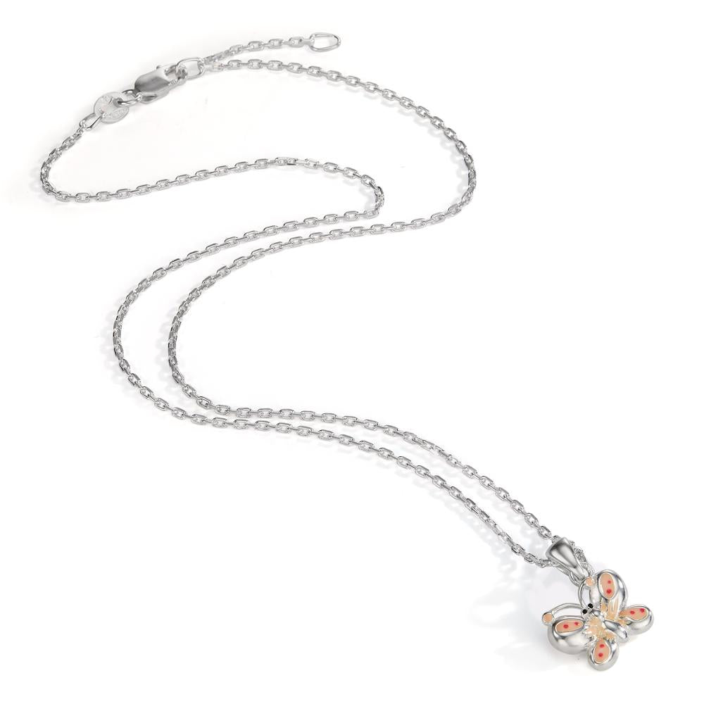 Necklace with pendant Silver enameled Butterfly 36-38 cm