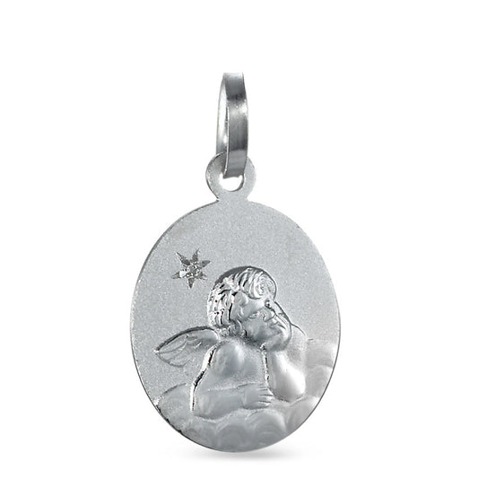 Pendant Silver Zirconia Rhodium plated Guardian Angel