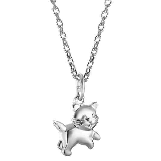 Necklace with pendant Silver Rhodium plated Cat 36-38 cm