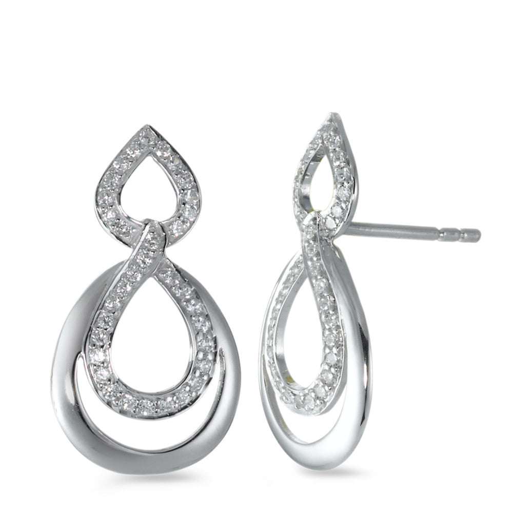 Drop Earrings Silver Zirconia 68 Stones Rhodium plated