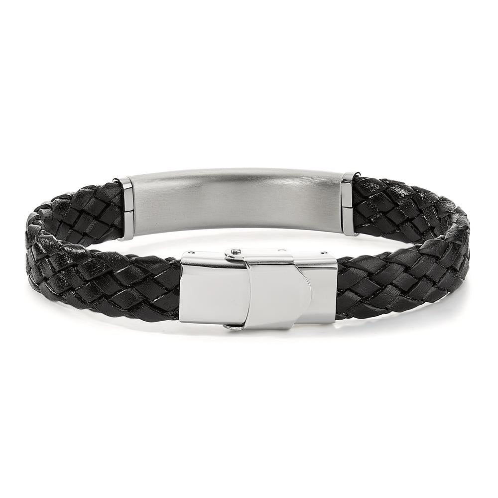 Engravable bracelet Stainless steel, Leather 20 cm