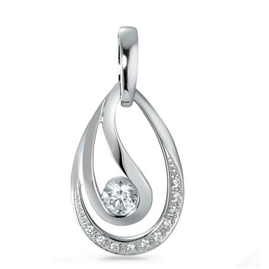 Pendant 9k White Gold Zirconia 11 Stones