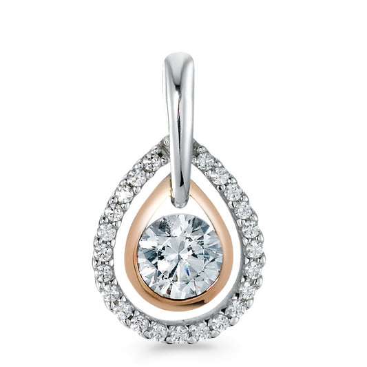 Pendant 9k White Gold Zirconia 24 Stones