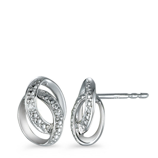 Stud earrings 18k White Gold Diamond 0.02 ct, 4 Stones, brilliant, p1