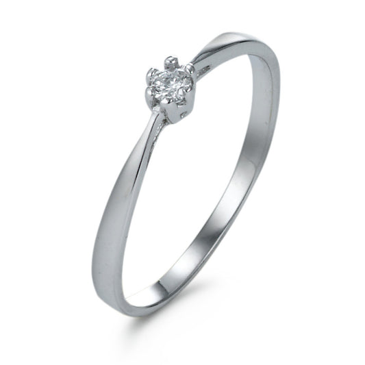 Solitaire ring 18k White Gold Zirconia