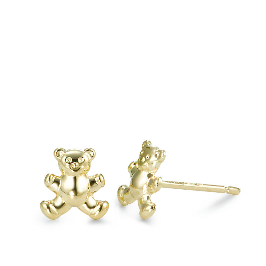 Stud earrings 18k Yellow Gold Teddy Bear