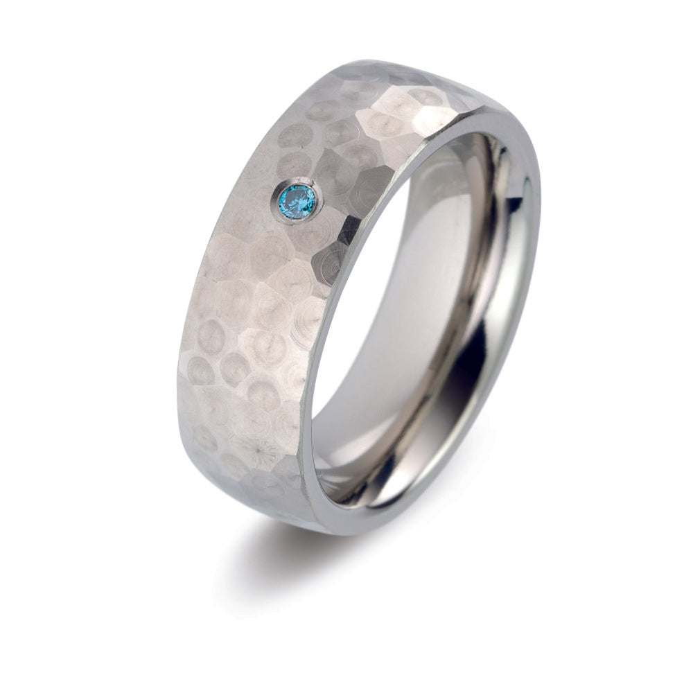 Wedding Ring Titanium Diamond 0.03 ct