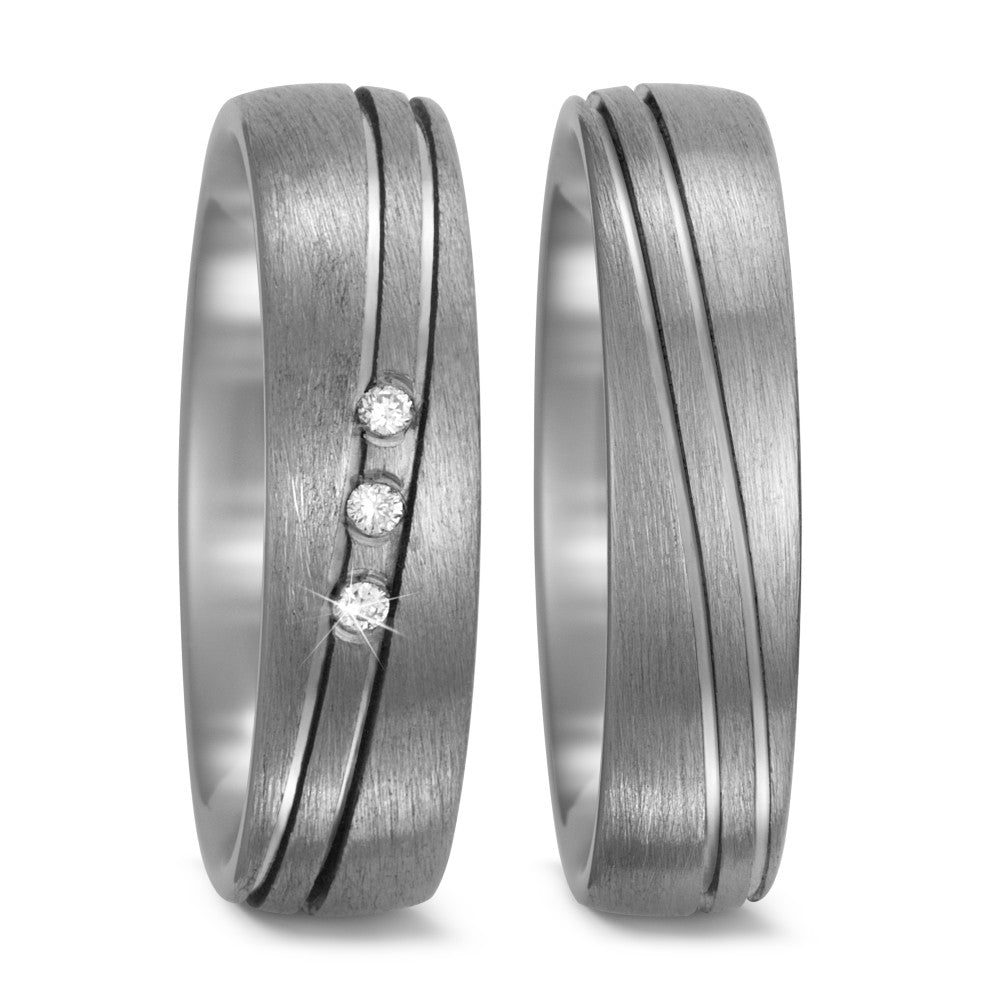 Wedding Ring Titanium Diamond 0.03 ct