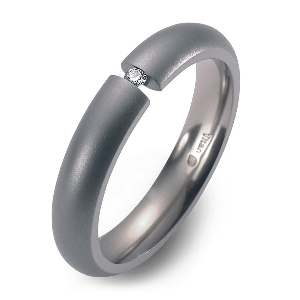 Wedding Ring Titanium Diamond 0.05 ct