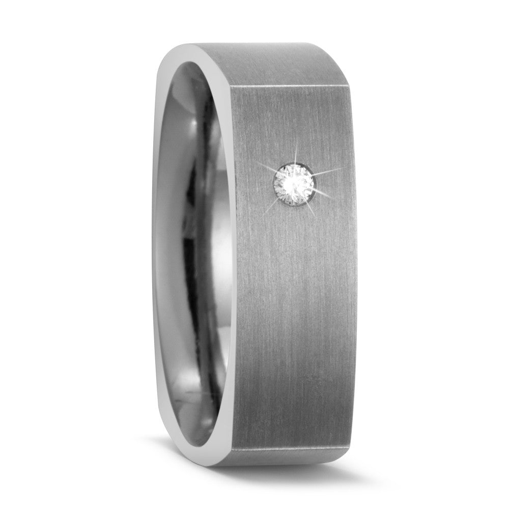 Wedding Ring Titanium Diamond 0.03 ct, w-si