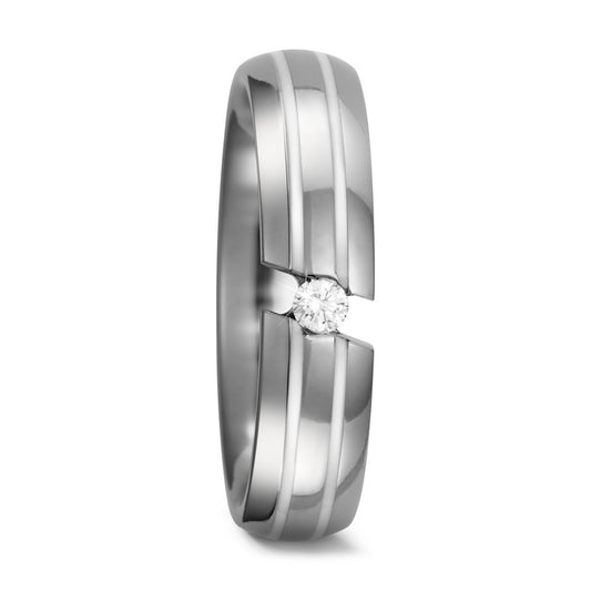 Wedding Ring Titanium, Ceramic Diamond 0.05 ct, w-si