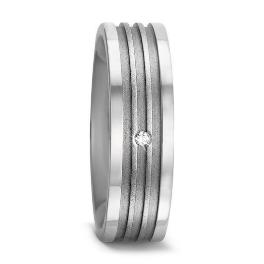 Wedding Ring Titanium Diamond 0.01 ct, w-si