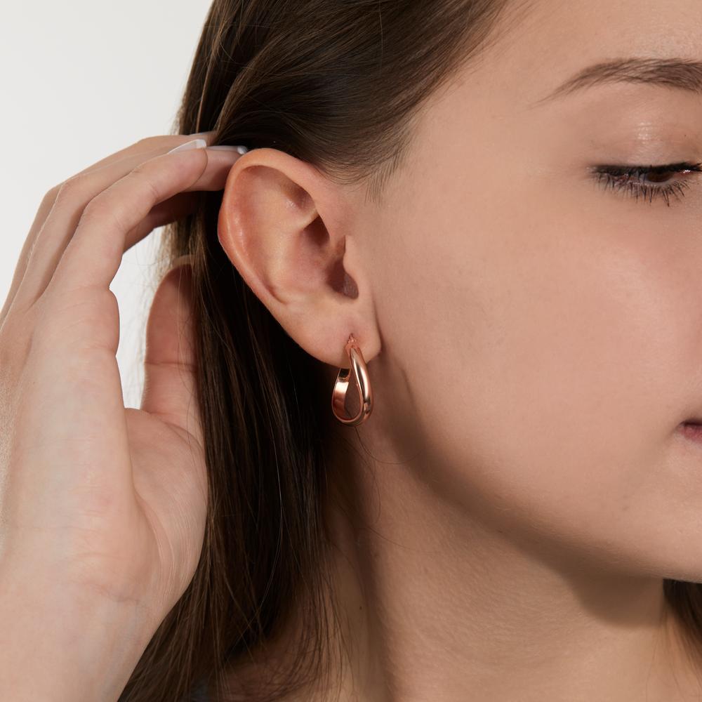 Hoop earrings Silver Rose Gold plated