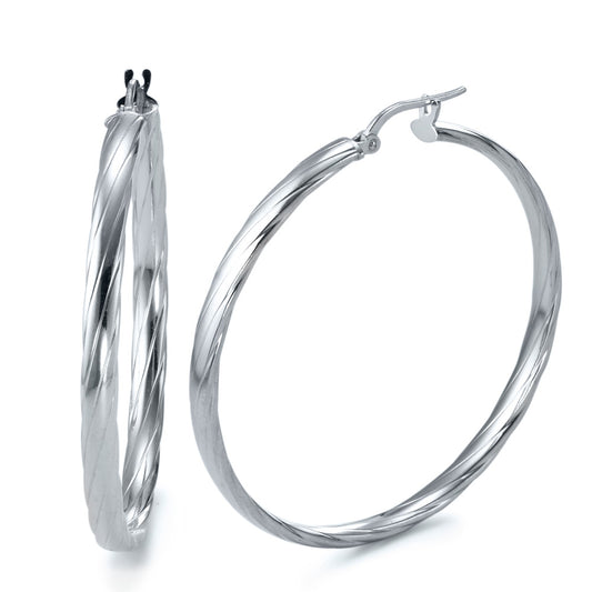 Hoop earrings Silver Rhodium plated