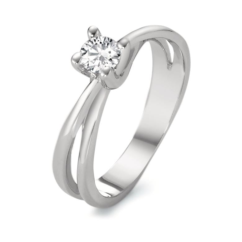 Solitaire ring 9k White Gold Moissanite