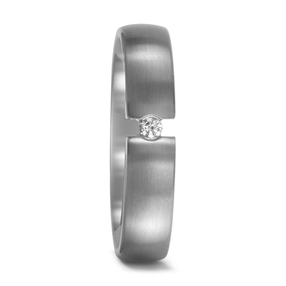 Wedding Ring Titanium Diamond 0.05 ct, w-si