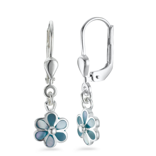 Drop Earrings Silver Mother of pearl Flower