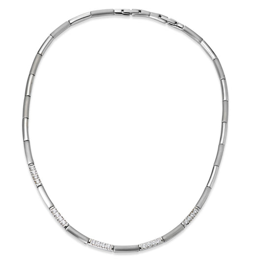 Necklace Stainless steel Zirconia 42-45 cm