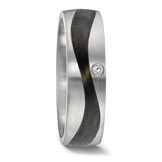 Wedding Ring Stainless steel, Carbon Zirconia