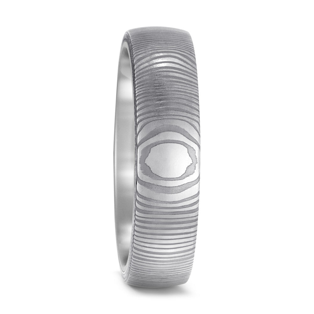 Wedding Ring Damascus steel, Titanium