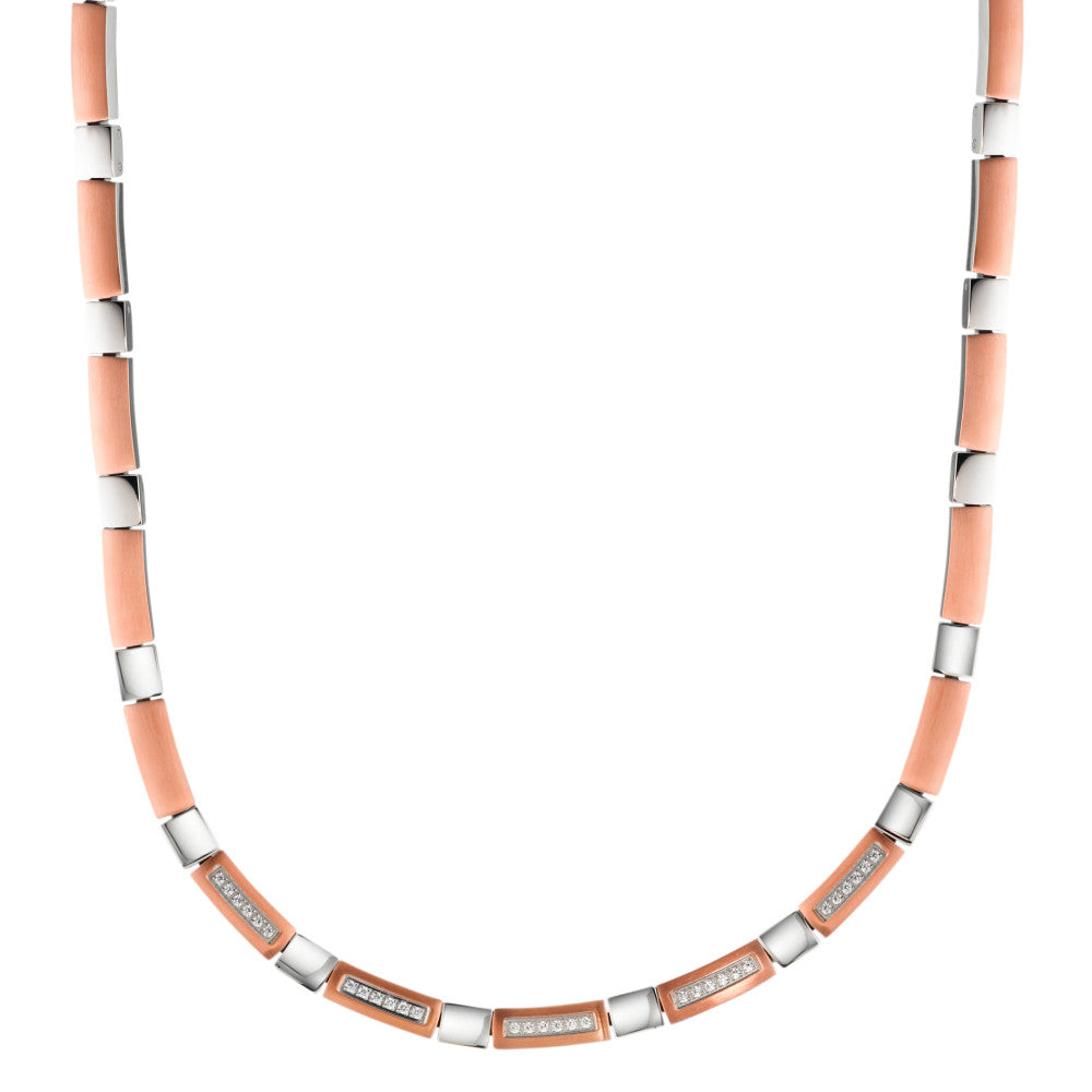 Necklace Stainless steel Zirconia IP coated 42-45 cm