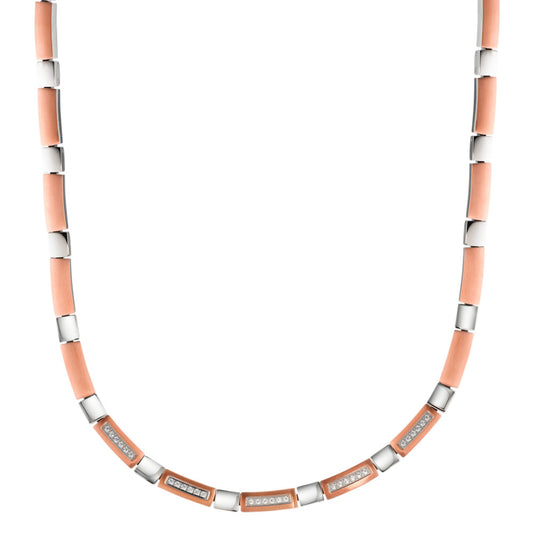 Necklace Stainless steel Zirconia IP coated 42-45 cm