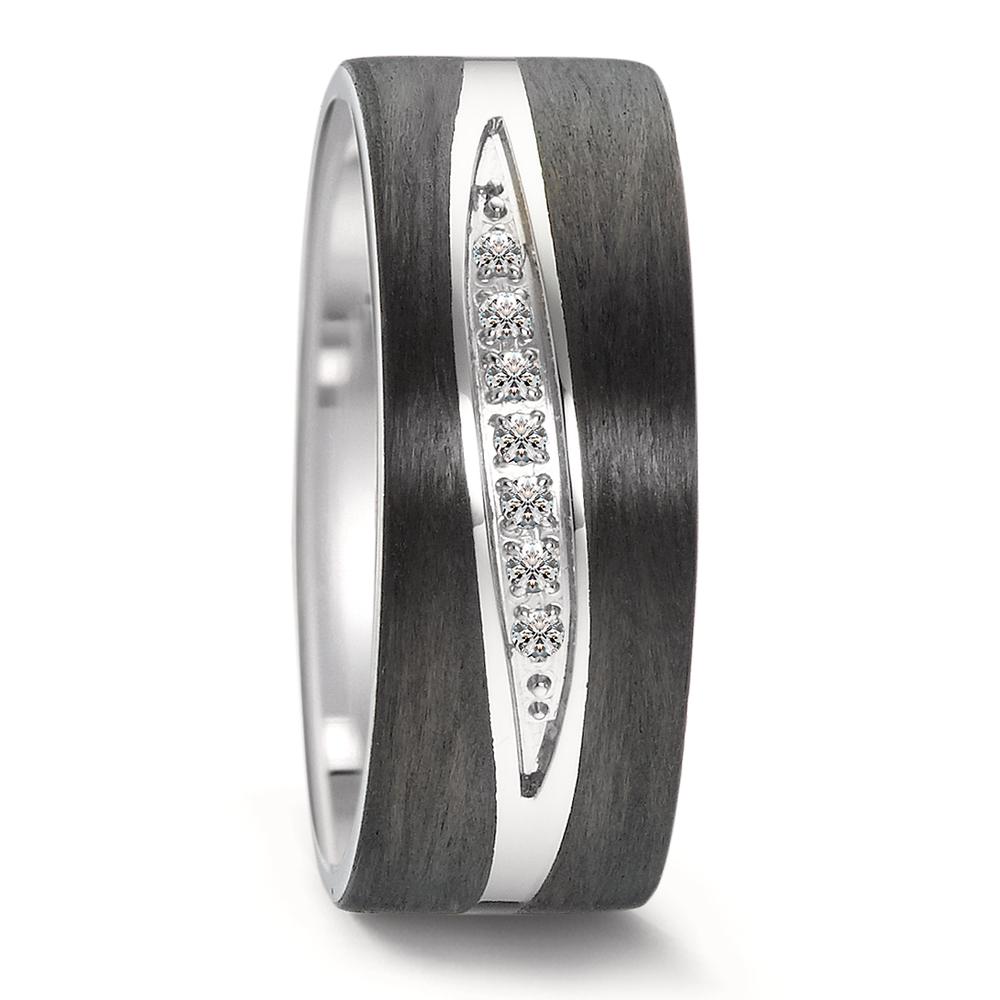 Wedding Ring Stainless steel, Carbon Zirconia 7 Stones