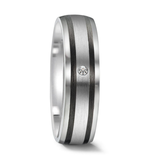 Wedding Ring Stainless steel, Carbon Zirconia