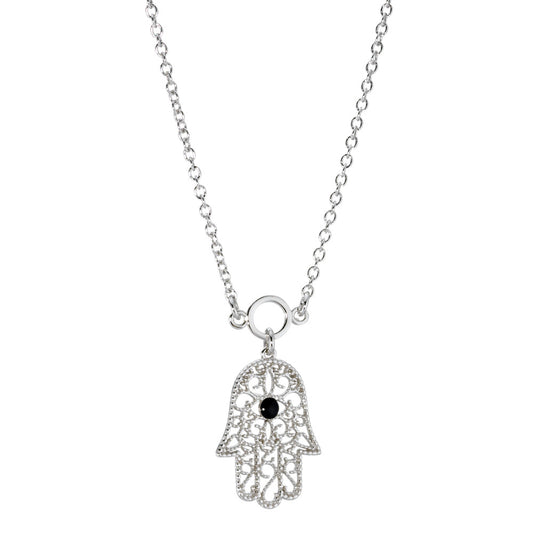 Necklace Silver Rhodium plated Fatima 42 cm