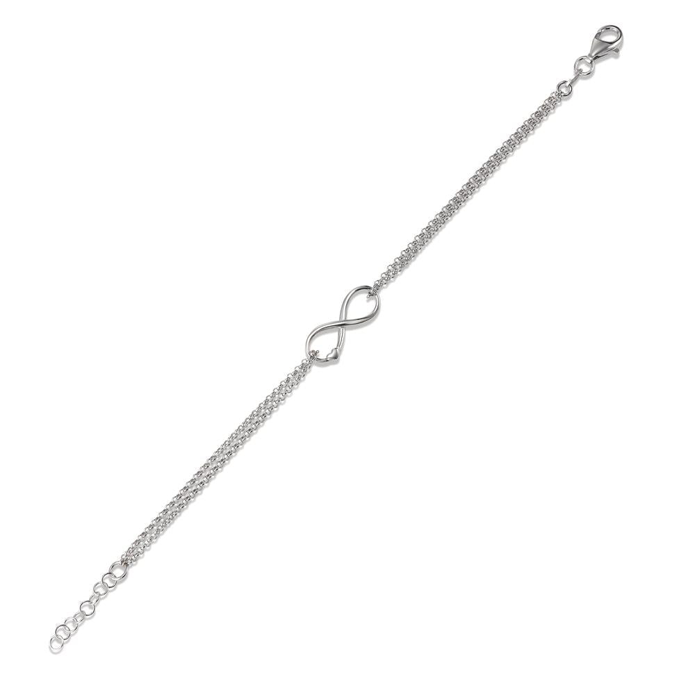 Bracelet Silver Rhodium plated Infinity 16-18 cm