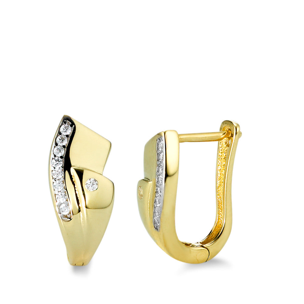 Drop Earrings 9k Yellow Gold Zirconia 18 Stones