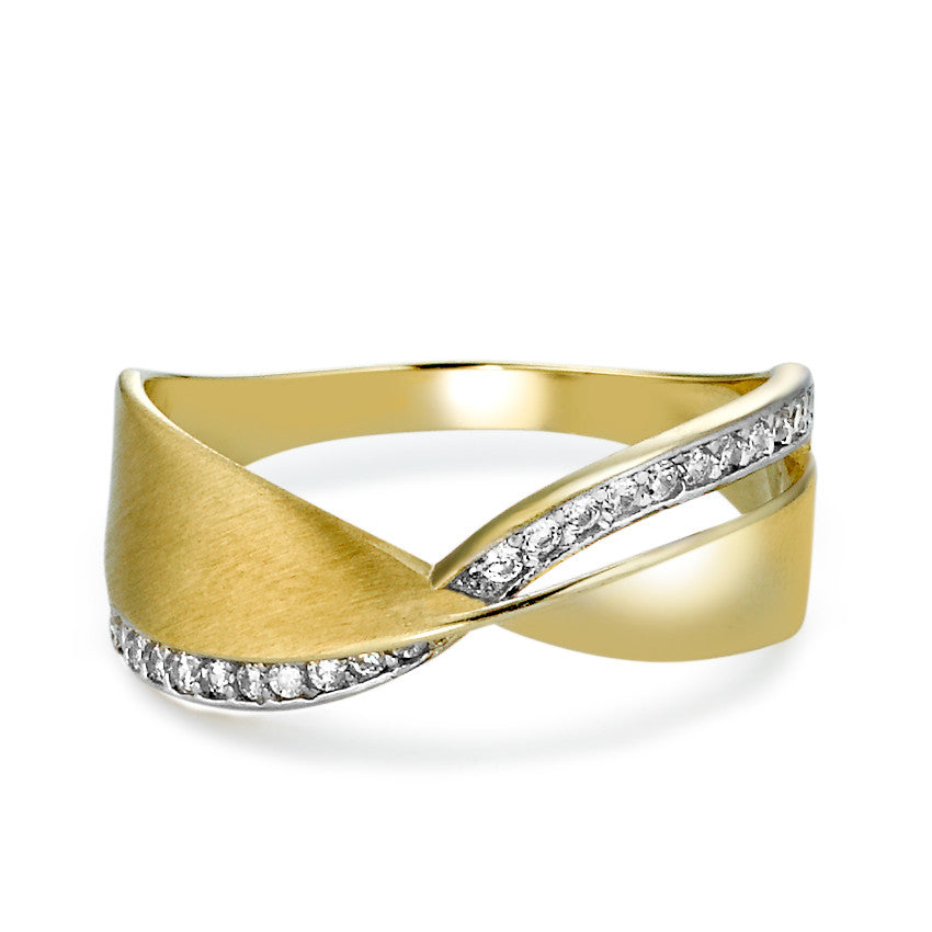 Ring 9k Yellow Gold Zirconia 24 Stones