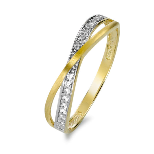 Ring 9k Yellow Gold Zirconia 20 Stones