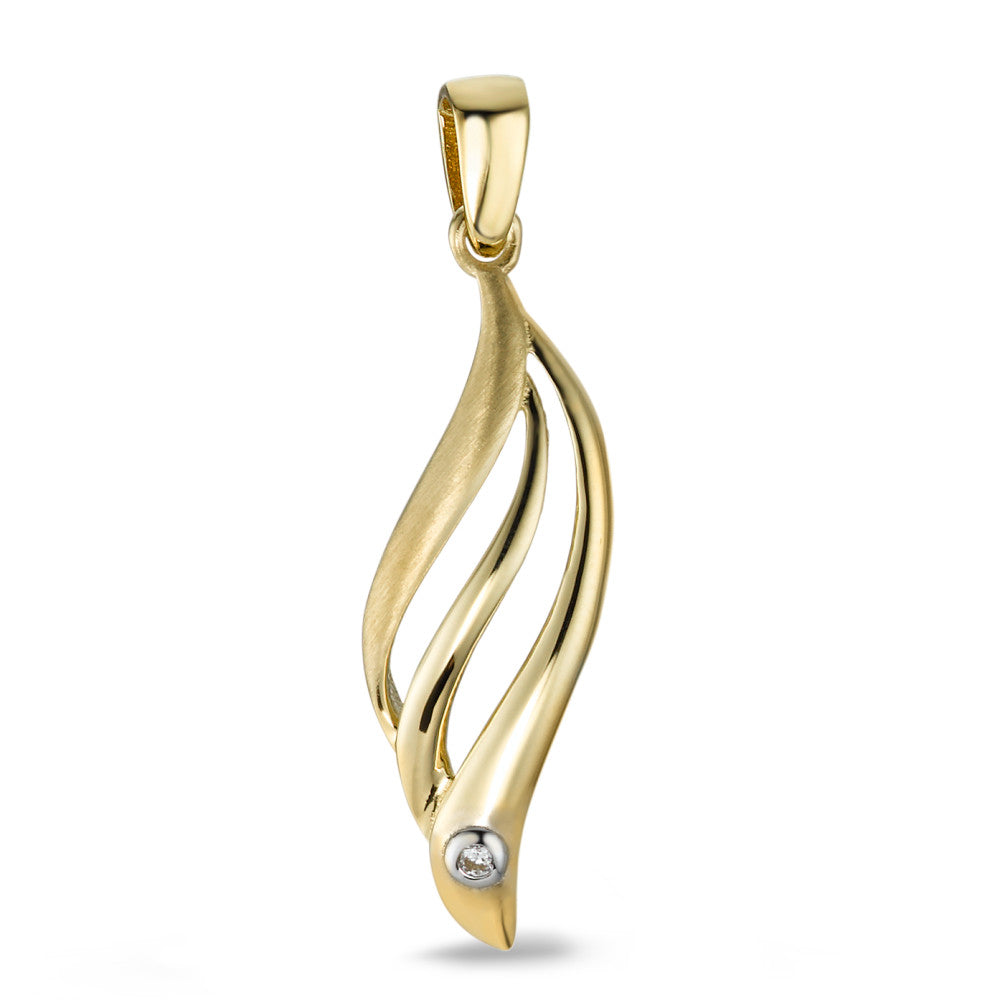 Pendant 9k Yellow Gold Zirconia